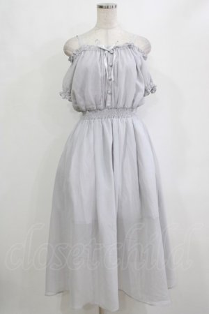 画像: Ank Rouge / オフショルシフォンロングワンピース M グレー H-26-02-12-021-CA-OP-NS-ZH