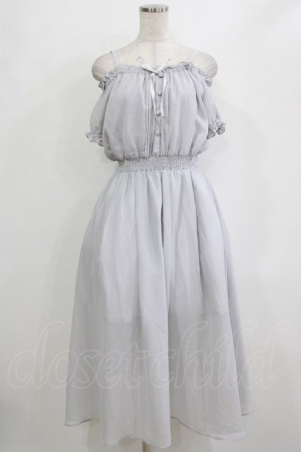 画像1: Ank Rouge / オフショルシフォンロングワンピース M グレー H-26-02-12-021-CA-OP-NS-ZH (1)