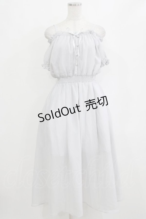 画像1: Ank Rouge / オフショルシフォンロングワンピース M グレー H-26-02-12-021-CA-OP-NS-ZH (1)