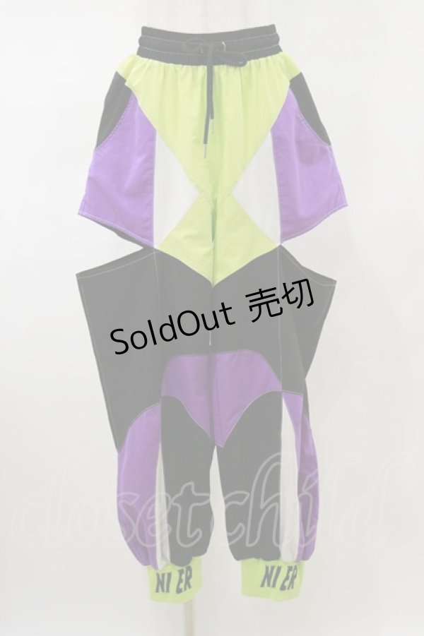 画像1: NieR Clothing / CYBER DESIGN SIDE CUT OUT PANTS F 黒 H-26-02-13-041-PU-PA-AK-ZH (1)