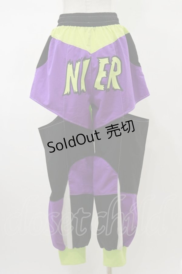 画像2: NieR Clothing / CYBER DESIGN SIDE CUT OUT PANTS F 黒 H-26-02-13-041-PU-PA-AK-ZH (2)