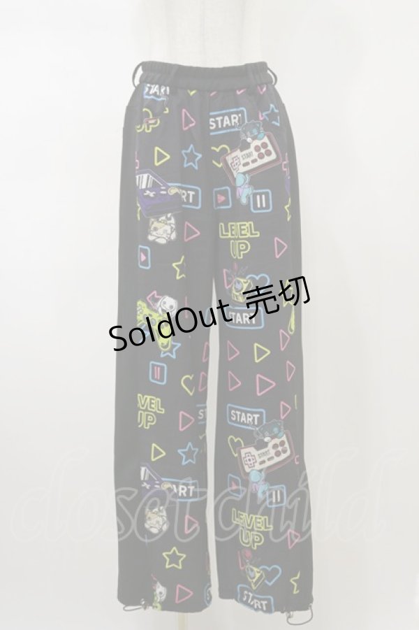 画像1: NieR Clothing / 総柄パンツ F 黒 H-26-02-13-042-PU-PA-AK-ZH (1)