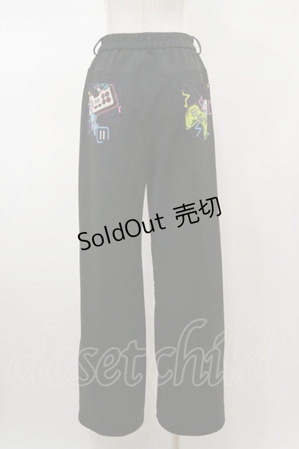 画像2: NieR Clothing / 総柄パンツ F 黒 H-26-02-13-042-PU-PA-AK-ZH (2)