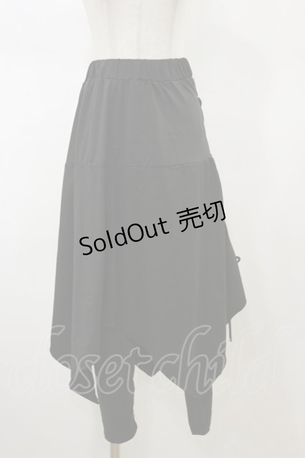 画像1: NieR Clothing / スカート付きサルエルパンツ F 黒 H-26-02-13-043-PU-PA-AK-ZH (1)