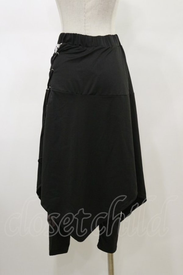 画像2: NieR Clothing / スカート付きサルエルパンツ F 黒 H-26-02-13-043-PU-PA-AK-ZH (2)