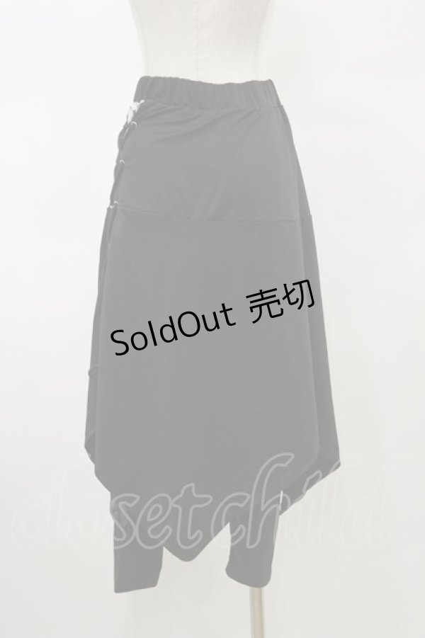 画像2: NieR Clothing / スカート付きサルエルパンツ F 黒 H-26-02-13-043-PU-PA-AK-ZH (2)