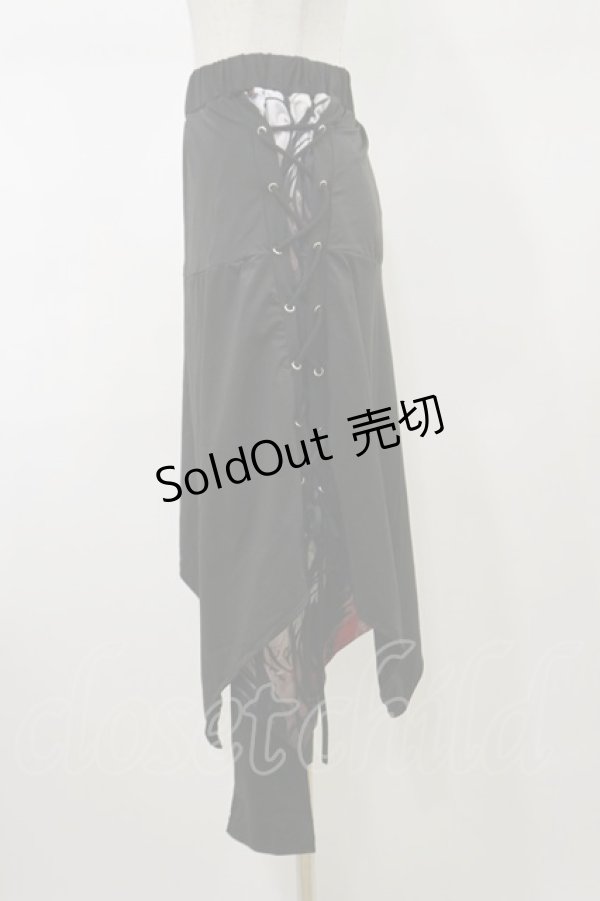 画像3: NieR Clothing / スカート付きサルエルパンツ F 黒 H-26-02-13-043-PU-PA-AK-ZH (3)