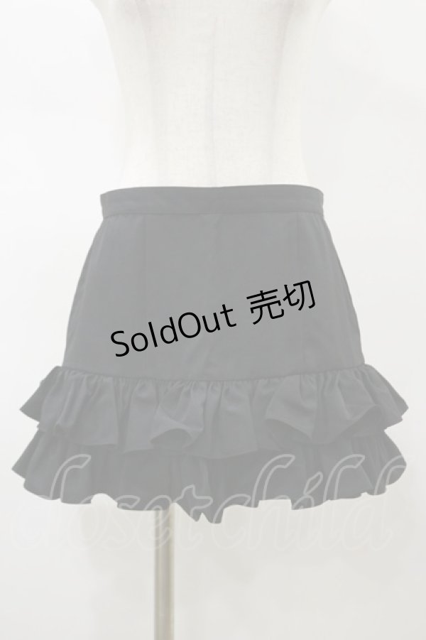 画像1: Na+H / フリルスカート  ブラック H-26-02-13-047-PU-SK-KB-ZH (1)