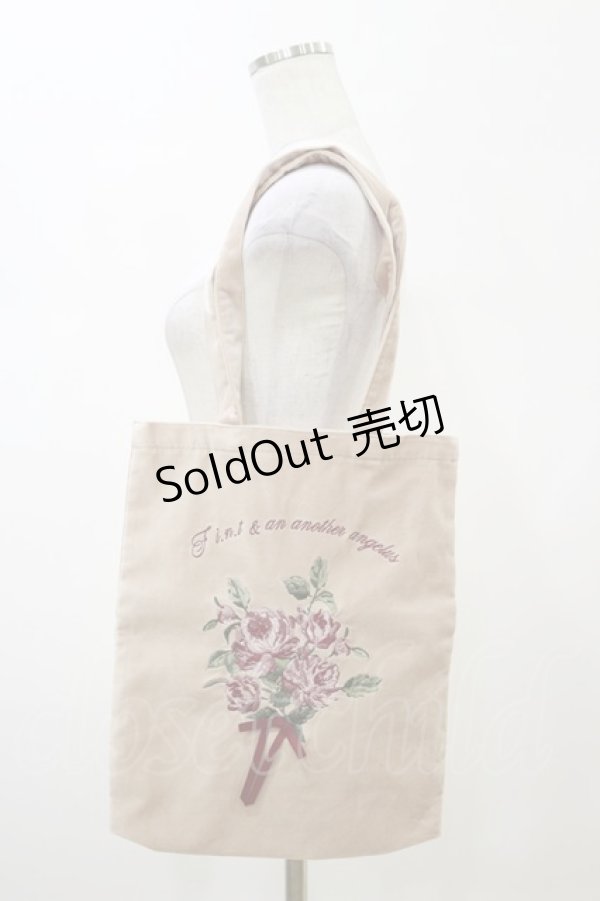画像1: Fi.n.t / ローズブーケ刺繍別珍トートバッグ  ピンクベージュ H-26-02-13-005-CA-BG-KB-ZH (1)