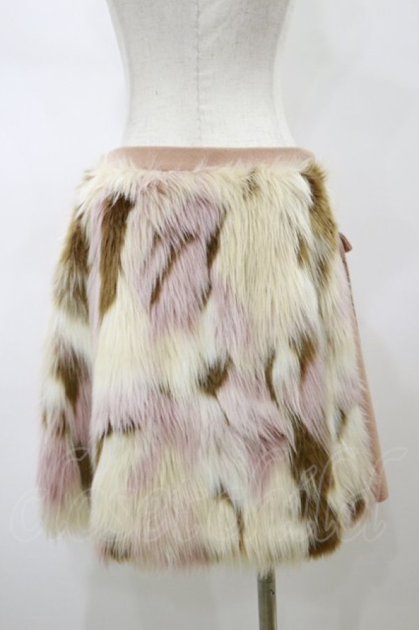 画像2: Jane Marple Dans Le Salon / Lamb Pile Painting Fur 2Face Skirt  ピンクベージュ H-26-02-13-048-JM-SK-KB-ZH (2)