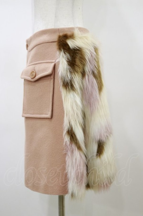 画像3: Jane Marple Dans Le Salon / Lamb Pile Painting Fur 2Face Skirt  ピンクベージュ H-26-02-13-048-JM-SK-KB-ZH (3)