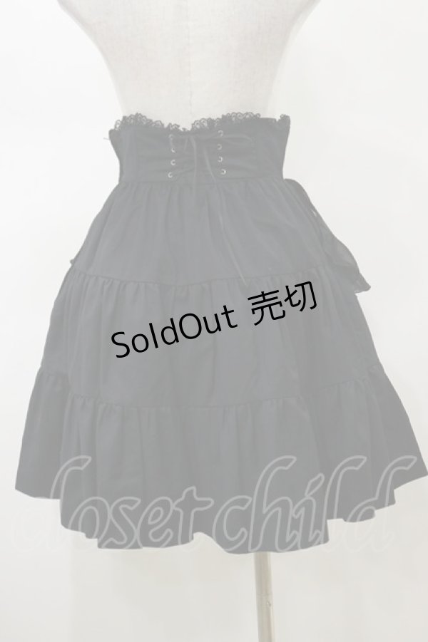 画像2: BPN / エプロン風ハイウエストティアードスカート  ブラック H-26-02-13-049-GO-SK-KB-ZH (2)