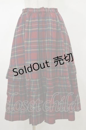 画像: Jane Marple Dans Le Salon / タータンチェックパネルスカート  レッド H-26-02-13-051-JM-SK-KB-ZH