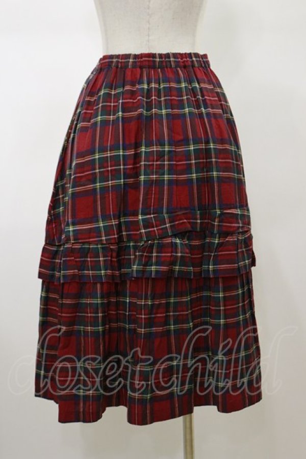 画像2: Jane Marple Dans Le Salon / タータンチェックパネルスカート  レッド H-26-02-13-051-JM-SK-KB-ZH (2)