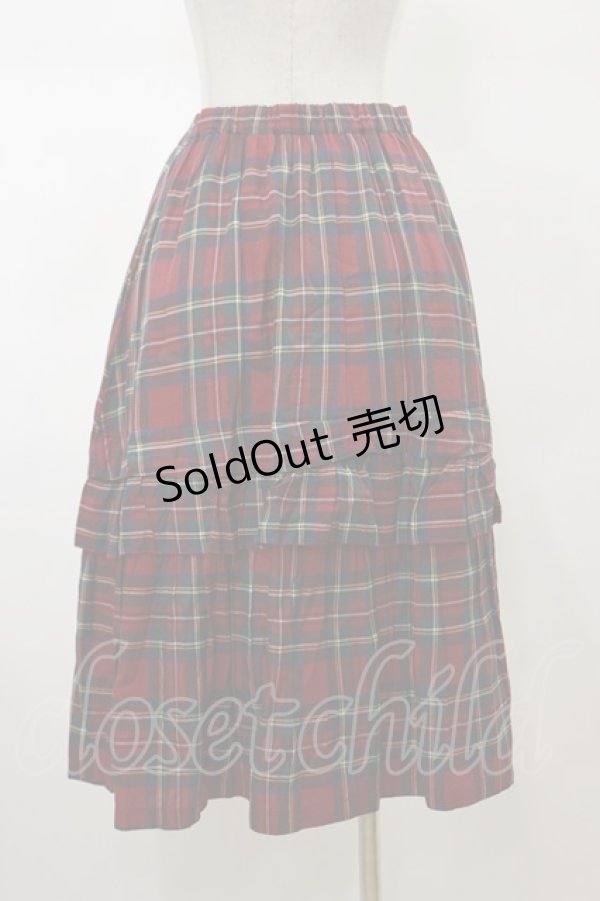 画像2: Jane Marple Dans Le Salon / タータンチェックパネルスカート  レッド H-26-02-13-051-JM-SK-KB-ZH (2)