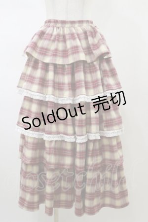 画像: merry jenny / ティアードティアードチェックスカート  レッド H-26-02-13-055-LO-SK-KB-ZH