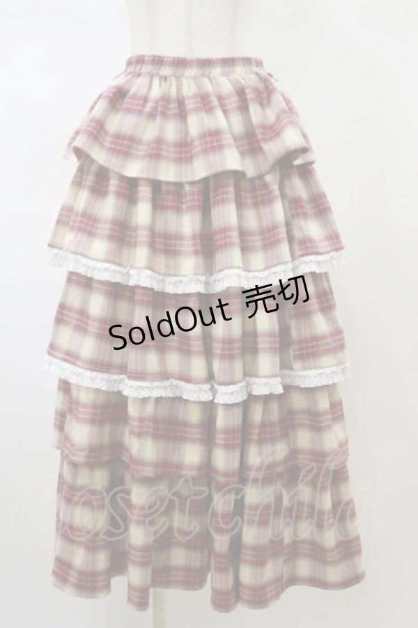 画像1: merry jenny / ティアードティアードチェックスカート  レッド H-26-02-13-055-LO-SK-KB-ZH (1)
