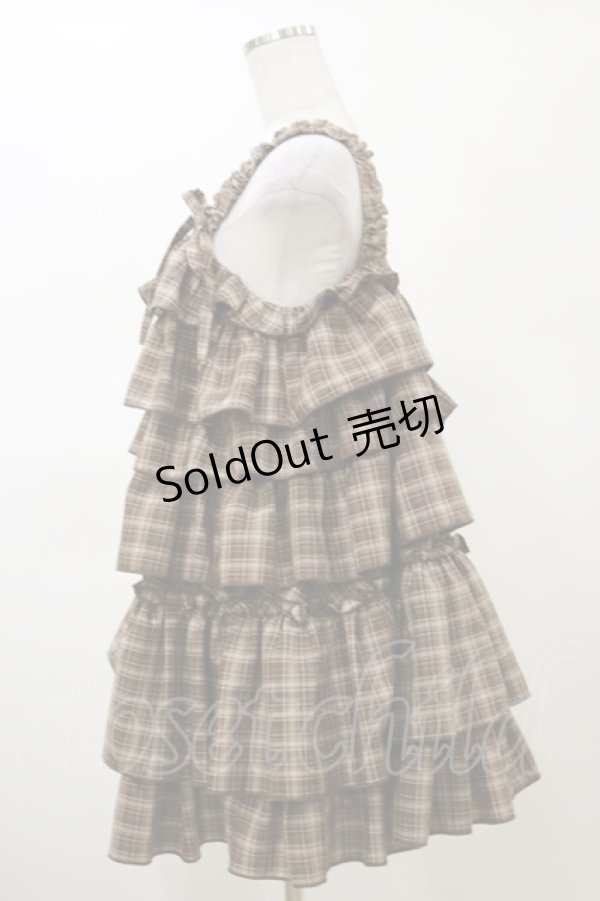 画像3: merry jenny / チェックホイップクリームミニワンピース  ブラウン H-26-02-13-056-LO-OP-KB-ZH (3)