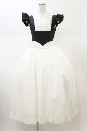 画像: PAIN / バイカラーエプロンドレス  ブラック×ホワイト H-26-02-13-058-LO-OP-KB-ZH