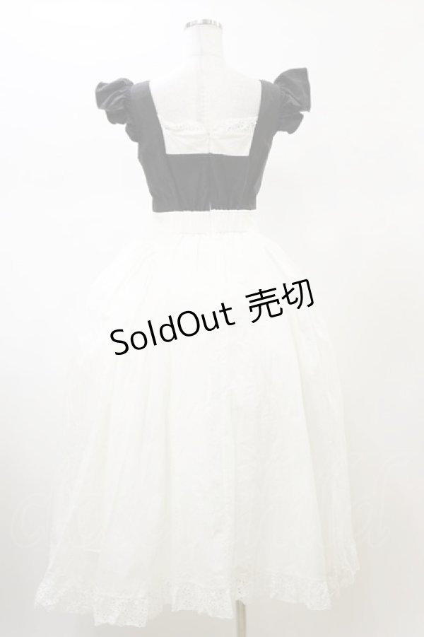 画像2: PAIN / バイカラーエプロンドレス  ブラック×ホワイト H-26-02-13-058-LO-OP-KB-ZH (2)