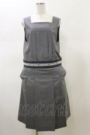 画像: Jane Marple / Logo lace yoke dormitory dress  ミックスグレー H-26-02-13-060-JM-OP-KB-ZH