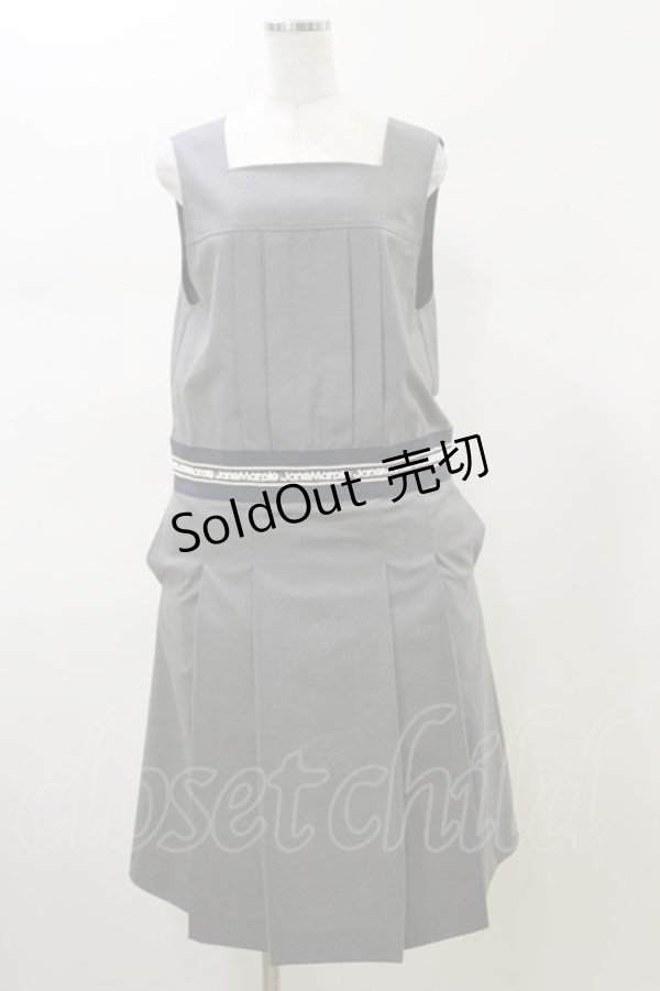 画像1: Jane Marple / Logo lace yoke dormitory dress  ミックスグレー H-26-02-13-060-JM-OP-KB-ZH (1)