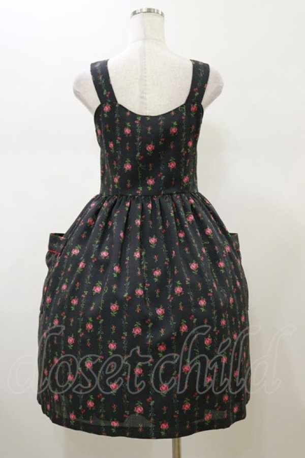 画像2: MILK / ローズガーランドドレス  ブラックフラワー H-26-02-13-061-ML-OP-KB-ZH (2)