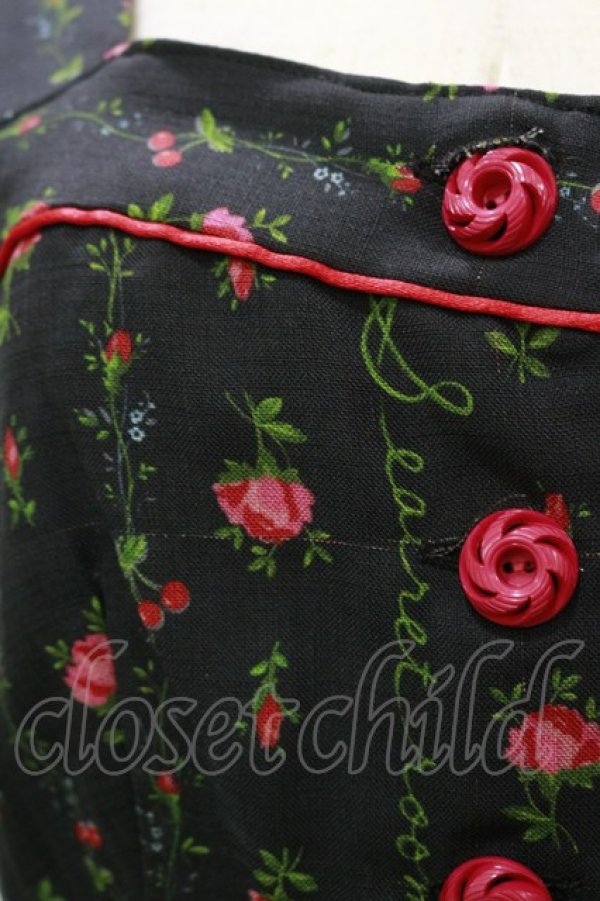 画像3: MILK / ローズガーランドドレス  ブラックフラワー H-26-02-13-061-ML-OP-KB-ZH (3)