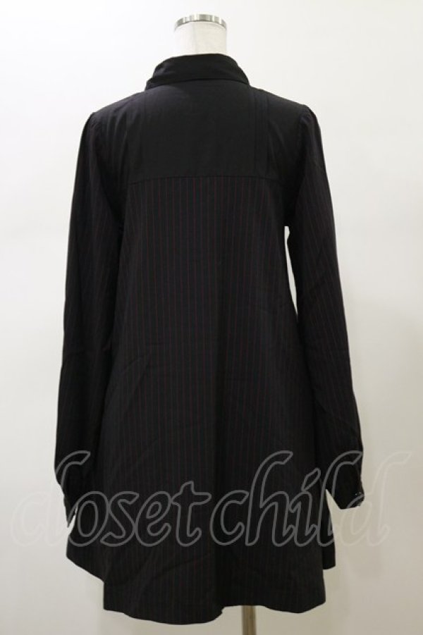 画像2: Dolly+Delly / ストライプヨーク切替ワンピース  ブラック H-26-02-13-063-EL-OP-KB-ZH (2)