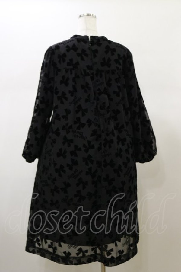 画像2: Jane Marple / Winter ribbonsスモッキングドレス  ブラック×ブラック H-26-02-13-066-JM-OP-KB-ZH (2)