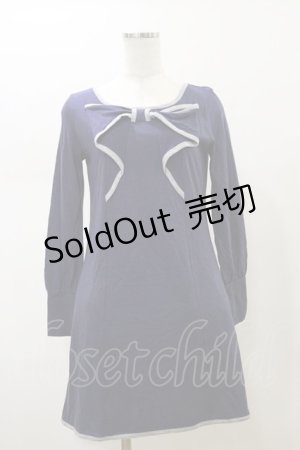 画像: MILK / リボンカットワンピース  ネイビー H-26-02-13-067-ML-OP-KB-ZH
