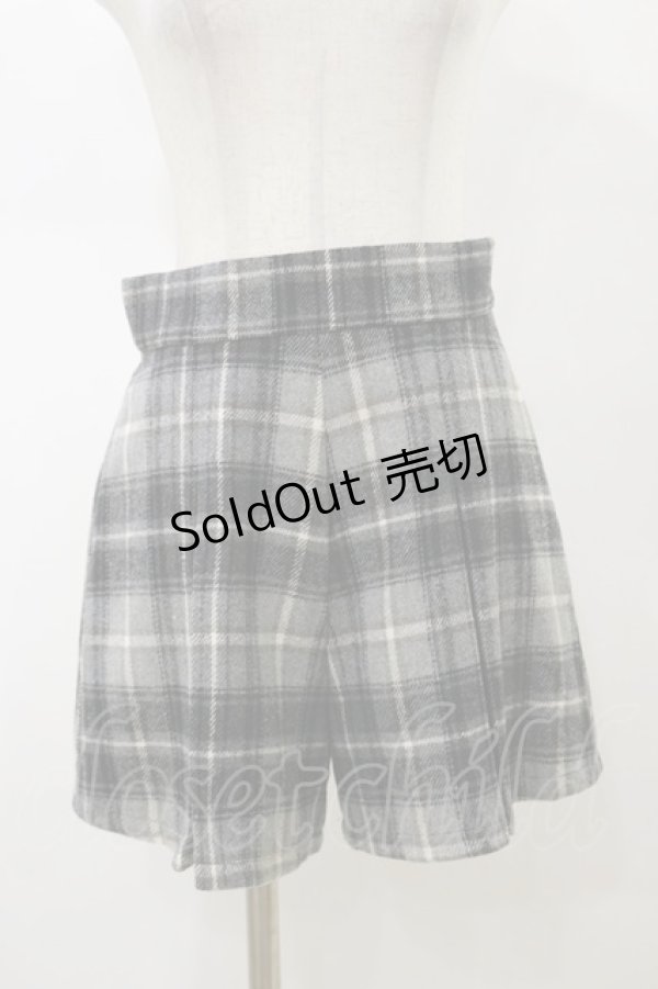 画像1: REDYAZEL / チェックタックキュロット  グレー H-26-02-13-068-LO-PA-KB-ZH (1)