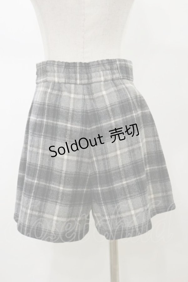 画像2: REDYAZEL / チェックタックキュロット  グレー H-26-02-13-068-LO-PA-KB-ZH (2)