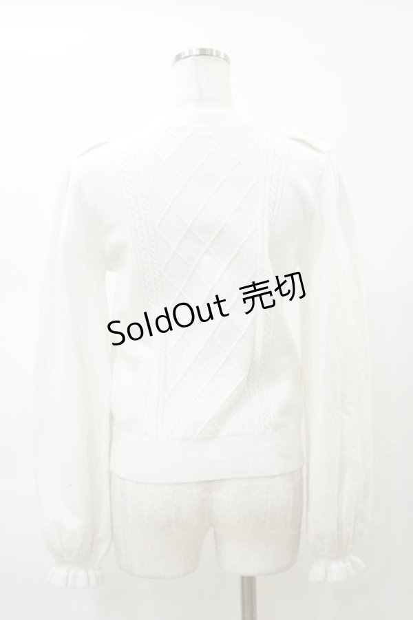 画像2: evelyn / ファーリボンフリルニット  オフホワイト H-26-02-13-070-LO-TO-KB-ZH (2)