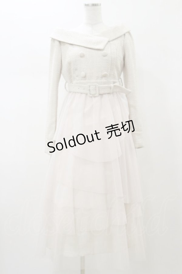 画像1: An MILLE / チュールドッキングツイードワンピース  ピンク H-26-02-13-074-EL-OP-KB-ZH (1)