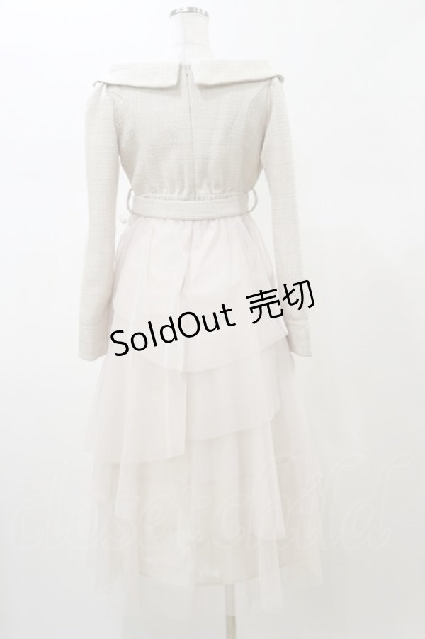 画像2: An MILLE / チュールドッキングツイードワンピース  ピンク H-26-02-13-074-EL-OP-KB-ZH (2)