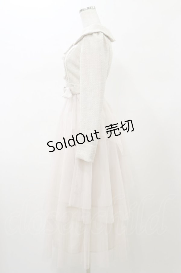 画像3: An MILLE / チュールドッキングツイードワンピース  ピンク H-26-02-13-074-EL-OP-KB-ZH (3)