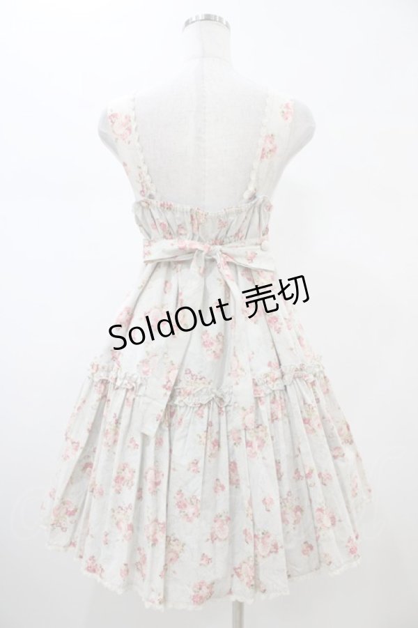 画像2: metamorphose / 花柄Aラインジャンパースカート Free サックス H-26-02-13-1030-ME-OP-NS-ZH (2)