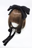 画像1: metamorphose / 別珍リボンヘッドドレス  ブラック H-26-02-13-1004-ME-AC-NS-ZH (1)