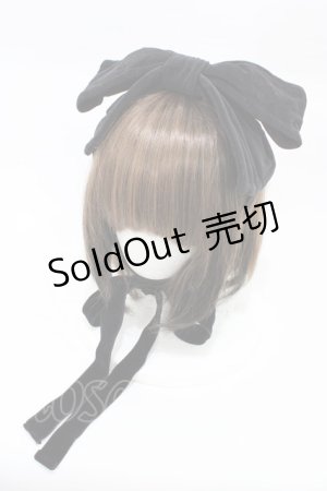 画像: metamorphose / 別珍リボンヘッドドレス  ブラック H-26-02-13-1004-ME-AC-NS-ZH