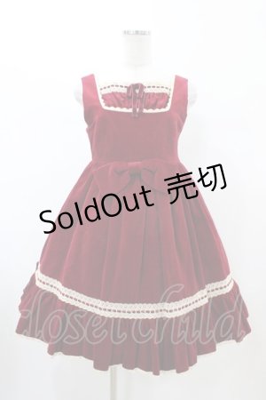 画像: metamorphose / 別珍ハイウエストリボンジャンパースカート Free ワイン H-26-02-13-1034-ME-OP-NS-ZH