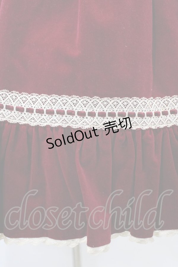 画像5: metamorphose / 別珍ハイウエストリボンジャンパースカート Free ワイン H-26-02-13-1034-ME-OP-NS-ZH (5)