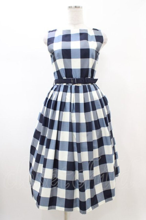 画像1: an another angelus / ブロックチェックノースリーブワンピース Free NAVY H-26-02-13-1036-CA-OP-NS-ZH (1)