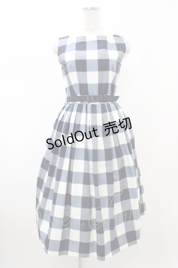 画像1: an another angelus / ブロックチェックノースリーブワンピース Free NAVY H-26-02-13-1036-CA-OP-NS-ZH (1)