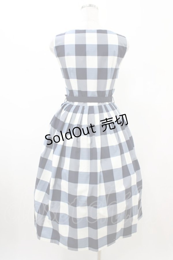 画像2: an another angelus / ブロックチェックノースリーブワンピース Free NAVY H-26-02-13-1036-CA-OP-NS-ZH (2)