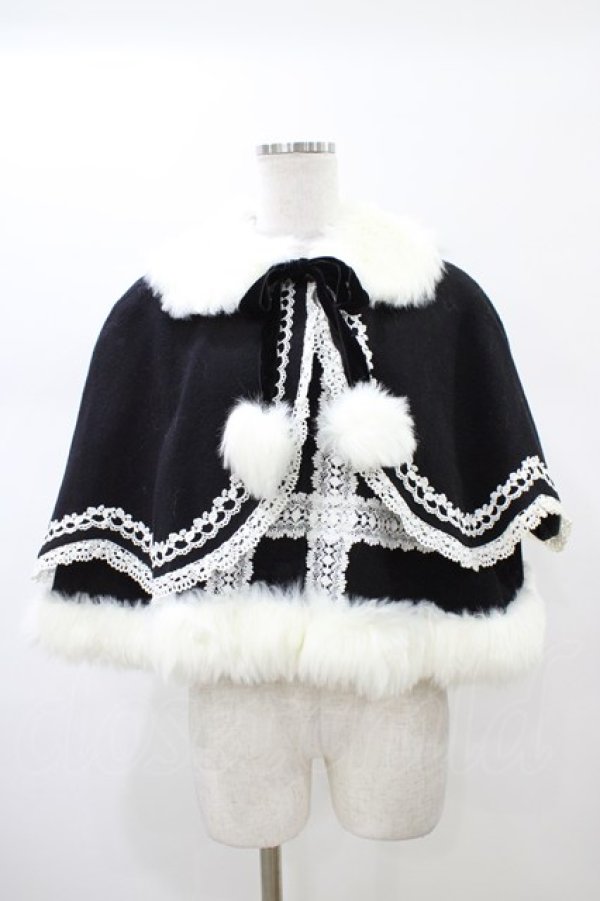 画像1: Angelic Pretty / ファー衿とりはずしケープ Free ブラック H-26-02-13-1044-AP-JA-NS-ZH (1)