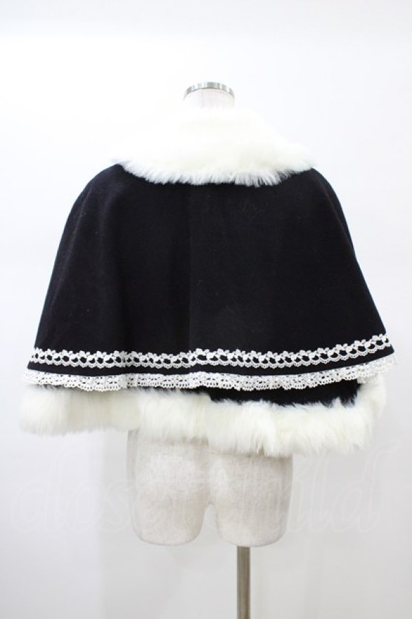画像2: Angelic Pretty / ファー衿とりはずしケープ Free ブラック H-26-02-13-1044-AP-JA-NS-ZH (2)
