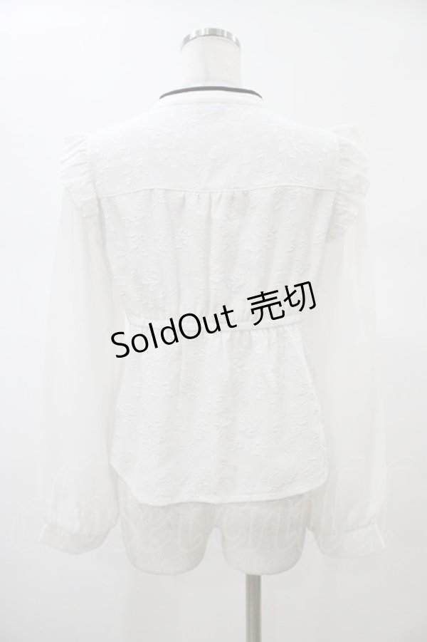 画像2: axes femme POETIQUE / チャイナバタフライ刺繍ブラウス M オフ H-26-02-13-1046-AX-BL-NS-ZH (2)