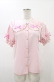 画像1: axes femme kawaii / 梯子レース半袖ブラウス M ピンク H-26-02-13-1050-AX-BL-NS-ZH (1)