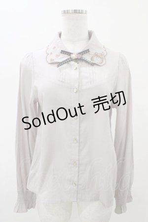 画像: axes femme POETIQUE / 時計刺繍ブラウス M グレー H-26-02-13-1051-AX-BL-NS-ZH